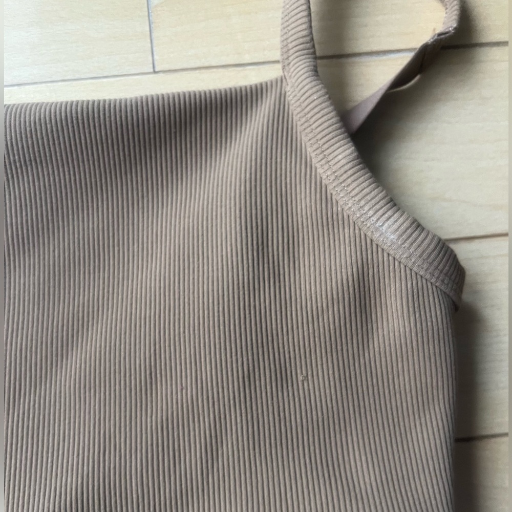 OFFLINE By Aerie Ribbed Square Neck Sports Bra in Cedar Expedition - Picture 6 of 9